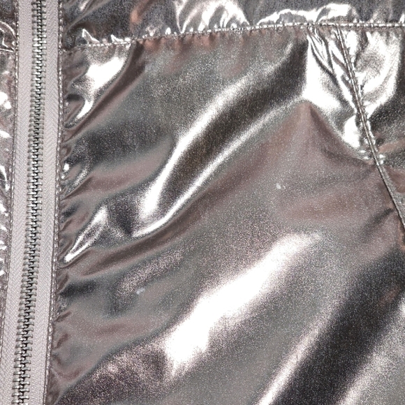 ASOS Metallic Rose Gold Oversized  Sherpa Lined Rain Jacket Size 0 - Picture 8 of 10